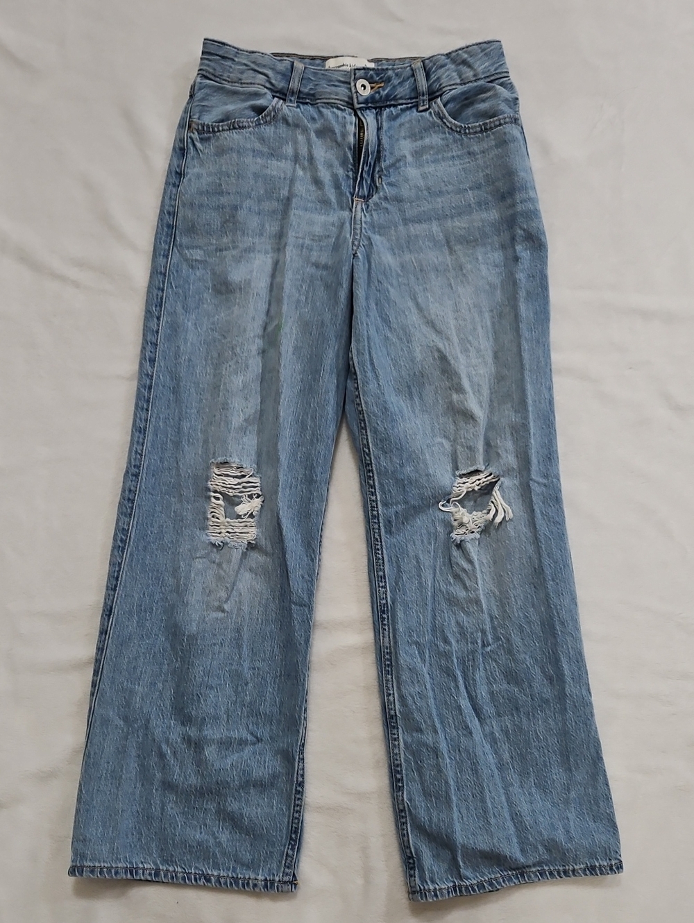 abercrombie kids Distressed Wide-Leg Jeans